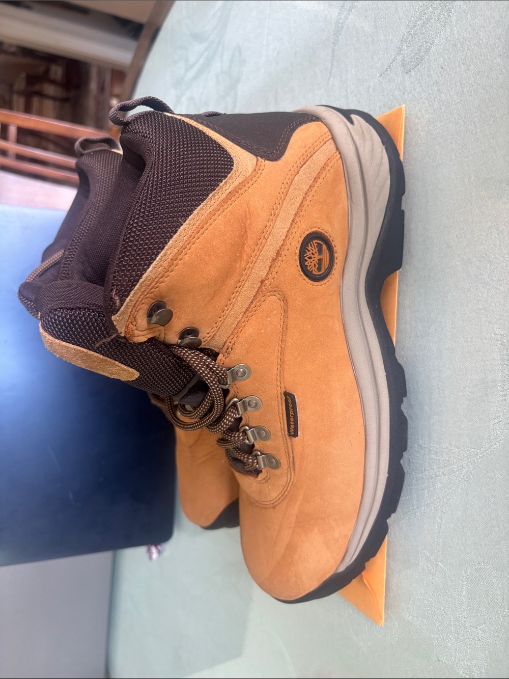 Timberland Tan and Brown Suede Hiking Boot